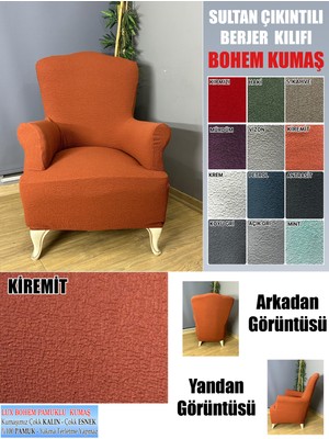 Home Lux Bohem Pamuklu Kumaş Sultan Çıkıntılı Model Komple Giydirme Berjer Kılıfı, Kalın Bir Kumaştır