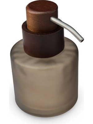 Vivarel Rio - Ahşap Detaylı Füme Cam Sıvı Sabunluk 300 ml