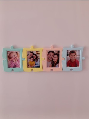 Moldream Magnet Fotoğraf Çerçevesi 4’lü Set – Puzzle Tasarım Buzdolabı & Masaüstü