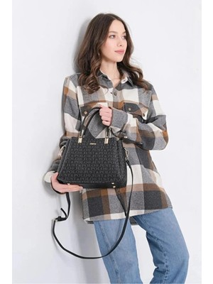 Just Polo Kadın Baskılı Ayarlanabilir Askılı Shopper El & Omuz Çantası Shoulder Bag