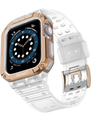 Durukar®   Watch 42MM KR401 Silikon Kordon - Beyaz-Rose