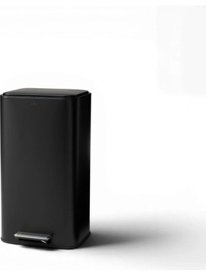 Vivarel Square Mat Siyah Pedallı Çöp Kovası 30 L