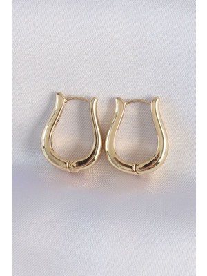 Vice Avm Pirinç Gold Renk Içi Boş Gül Küpe - TJ-BKP8976 TG-1395 339635