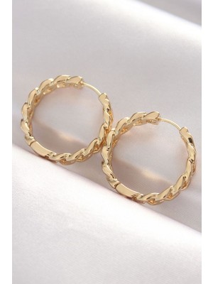 Vice Avm Pirinç Gold Renk Zincir Model Halka Küpe - TJ-BKP8970 TG-1395 339629