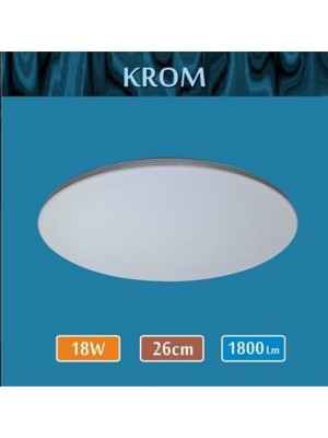 Erbay 18W Sıva Üstü Armatür Dekoratif LED Panel Krom Çizgili Beyaz Işık
