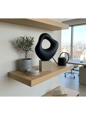 Mirsa Global Modern Taş Biblo Soyut Dekoratif Iskandinav Tarzı  Biblo – Siyah Minimalist Masaüstü & Konsol Objesi