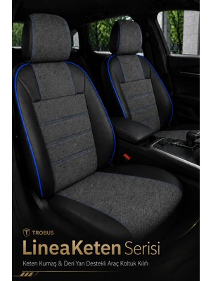 Trobus Ford Puma 2020+ Uyumlu Lineaketen Serisi Ortopedik Füme Mavi Koltuk Kılıfı