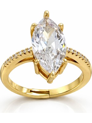 Sense of Atelier Aurel Marquise Crown Ayarlanabilir Taşlı Yüzük Gold