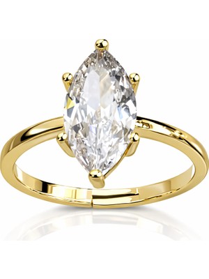 Sense of Atelier Aurel Marquise Pure Ayarlanabilir Taşlı Yüzük – Gold Kaplama Gold