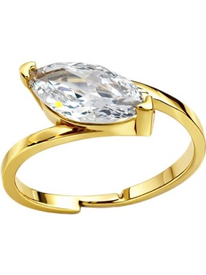 Sense of Atelier Aurel Marquise Line Ayarlanabilir Altın Kaplama Marquise Taşlı Yüzük Gold
