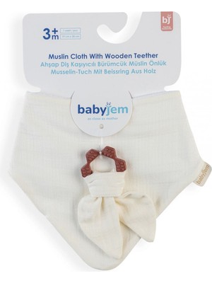 Babyjem Silikon Diş Kaşıyıcılı Müslin Önlük 736 Ekru