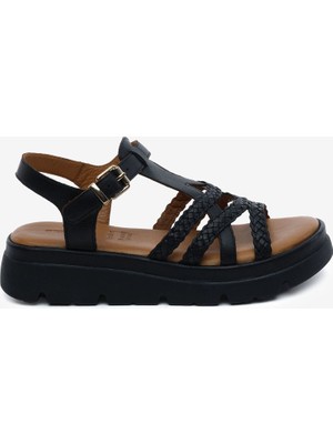 Greyder Kadın Siyah Hakiki Deri Sandalet 6Y2TS59239