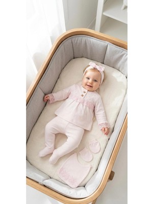 Miniday Baby Kız Bebek Mevlütlük Yenidoğan Hastane Çıkışı 5'li Set %100 Pamuk ZK5010