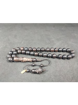 İskeçe Tesbih Mustafa Uysal Usta Eseri̇ Kalemkar Işçilikli Iri Boy Abanoz Sertifikalı 9798