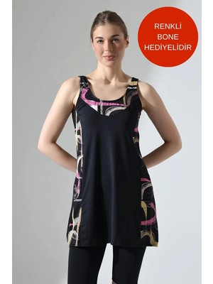 Aykum Kadın Taytlı Elbiseli ,likralı Esnek Mayo Ürün Iki Parçadan Oluşuyor