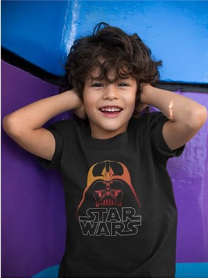 Sevbano Star Wars Darth Vader Baskılı Unisex Film Çocuk Tişört (1-12 Yaş)