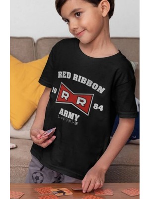 Sevbano Unisex Red Ribbon Army 1984 Yazılı Çocuk Tişört (1-12 Yaş)