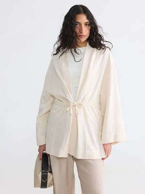 LC Waikiki Lcw Modest Ekru V Yaka Kadın Kimono