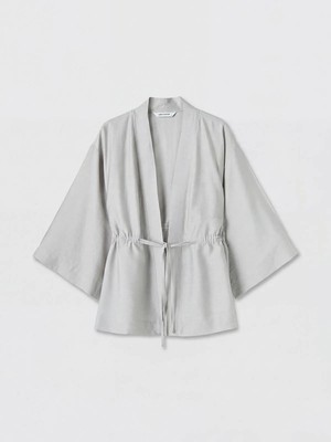 LC Waikiki Lcw Everyday Gri Şal Yaka Kadın Kimono