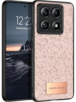 Onegif Xiaomi Mi 14T Pro Bright Simli Kapak - Pembe