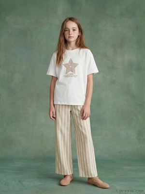 LC Waikiki Lcw Kids Beyaz Bisiklet Yaka Baskılı Kız Çocuk Tişört ve Pantolon