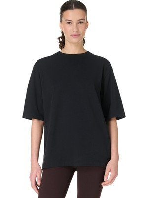 Sweaty Betty Elevated Cotton Longline Kadın Siyah Tişört