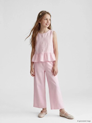 LC Waikiki Lcw Kids Pembe Kız Çocuk Bluz ve Pantolon Takım