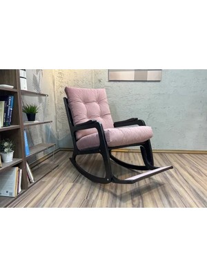 Vivense Kontes Sallanan Sandalye, Pembe, Wenge Siyah Ayaklı