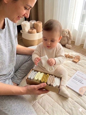 Organik Pamuk Unisex 5'li Kutulu Premium Yenidoğan Bebek Çorabı