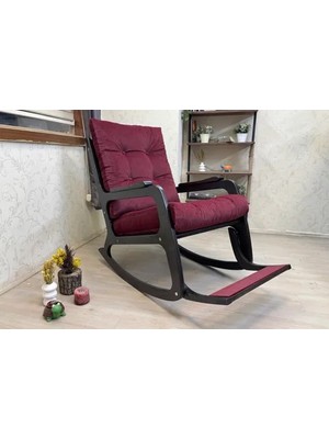Vivense Kontes Sallanan Sandalye, Bordo, Wenge Siyah Ayak