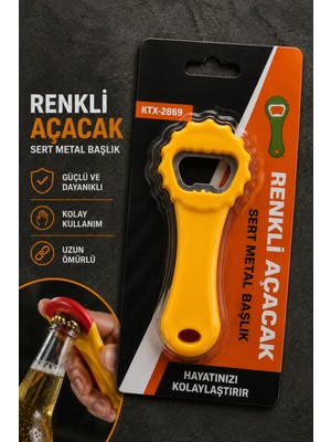 Güzelyüz Avm Gazoz Açacağı Dayanıklı Sert Metal Başlıklı Ergonomik Tutuş Sağlayan Renkli Şişe Gazoz Açacağı Ev Mutfak Kafe ve Günlük Kullanım