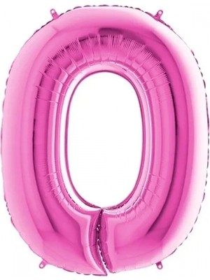 BenimMarifetlerim 0 Rakamı Pembe Folyo Balon 16 Inch 40 cm