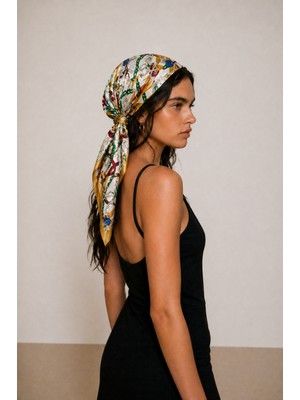 Nazzain Zincir Desenli Renkli Fular Bandana