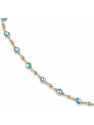Zeino Nazar Boncuğu Kolye - 14K Altın Kaplama - 45+3 cm