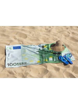 Sarel Euro Baskılı Plaj Havlusu