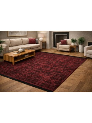 Okan Halıcılık Okan Halı Nostaljik Şönil Kilim Kaymaz Taban Pamuk Taban Saçaklı Makinede Yıkanabilir Salon Halısı