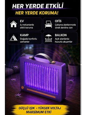 Kaia Life Elektrikli Sinek Öldürücü Lamba | Şarjlı, Sessiz, LED Işıklı Etkili Koruma