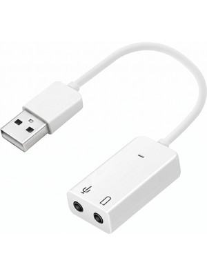 Steep Solid Harici USB Ses Kartı 7.1 Kanal Destekli - 3.5mm Mikrofon ve Kulaklık Girişli Jack Dönüştürücü, Pc ve Laptop Uyumlu