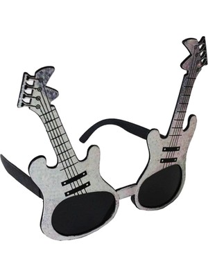 Hsc Bilişim Gümüş Renk Rockn Roll Gitar Şekilli Parti Gözlüğü 15X15 cm