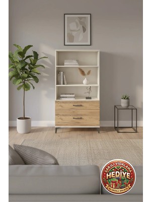Silva 3 Raflı 2 Çekmeceli Dolap: Aytaşı-Çam Şıklığı 88X30X163