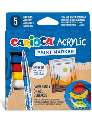 Hepta Collection Paint Marker Su Bazli Fırça Uçlu 5'