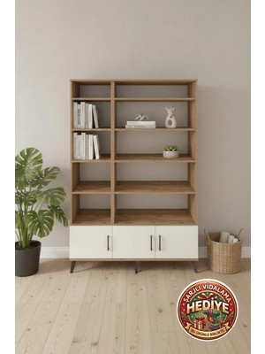 Luna 10 Raflı 3 Kapaklı Dolap: Evinize Şıklık ve Düzen Katar (132X44X195)