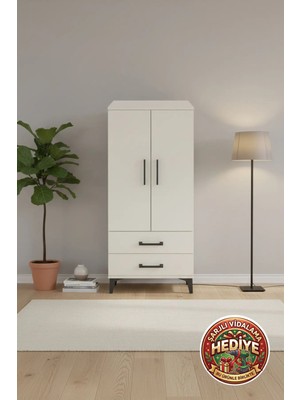 Silva Dolap 3 Raflı 2 Çekmeceli 2 Kapaklı 60X30X134 Aytaşı-Aytaşı
