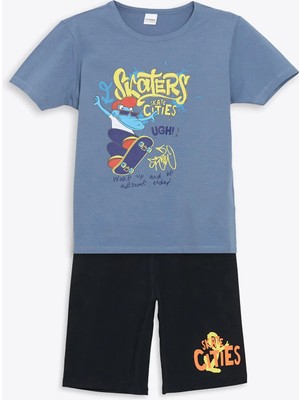 Lc Waikiki Yeni Sezon Bisiklet Yaka Erkek Çocuk Şortlu Pijama Takımı
