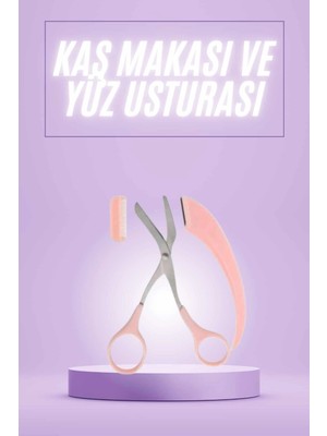 Epilons Taraklı Kaş Makası ve Ustura Seti Kaş Düzeltme Makası Kaş Bıyık Alma Aleti
