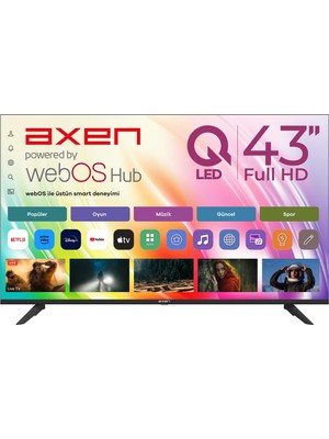 Axen AX43QFMLN-W02S 43" 109 Ekran Uydu Alıcılı Full HD QLED webOS Smart TV