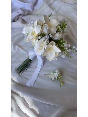 Zb Flowers Manolya Gelin Buketi Gelin Çiçeği El Buketi Yapay Çiçek