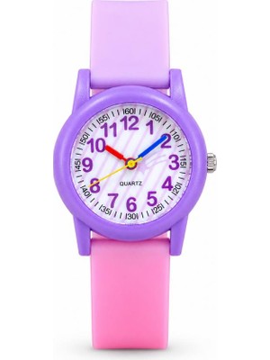 Saattino Kuyruk Yıldızı Desenli Kız Çocuk Kol Saati Pembe Mor Analog Saat ST-304410