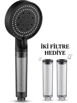 Segyhome 5 Fonksiyonlu Filtreli Duş Başlığı 2 Yedek Filtre | Su Arıtmalı, Klor ve Kireç Önleyici, Yüksek Basınçlı