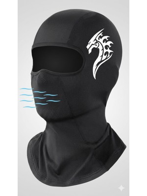 Flex Premium Reflektörlü Siyah Kar Maskesi Model 33 Balaklava Balaclava Motorsiklet Scooter Bisiklet Spor